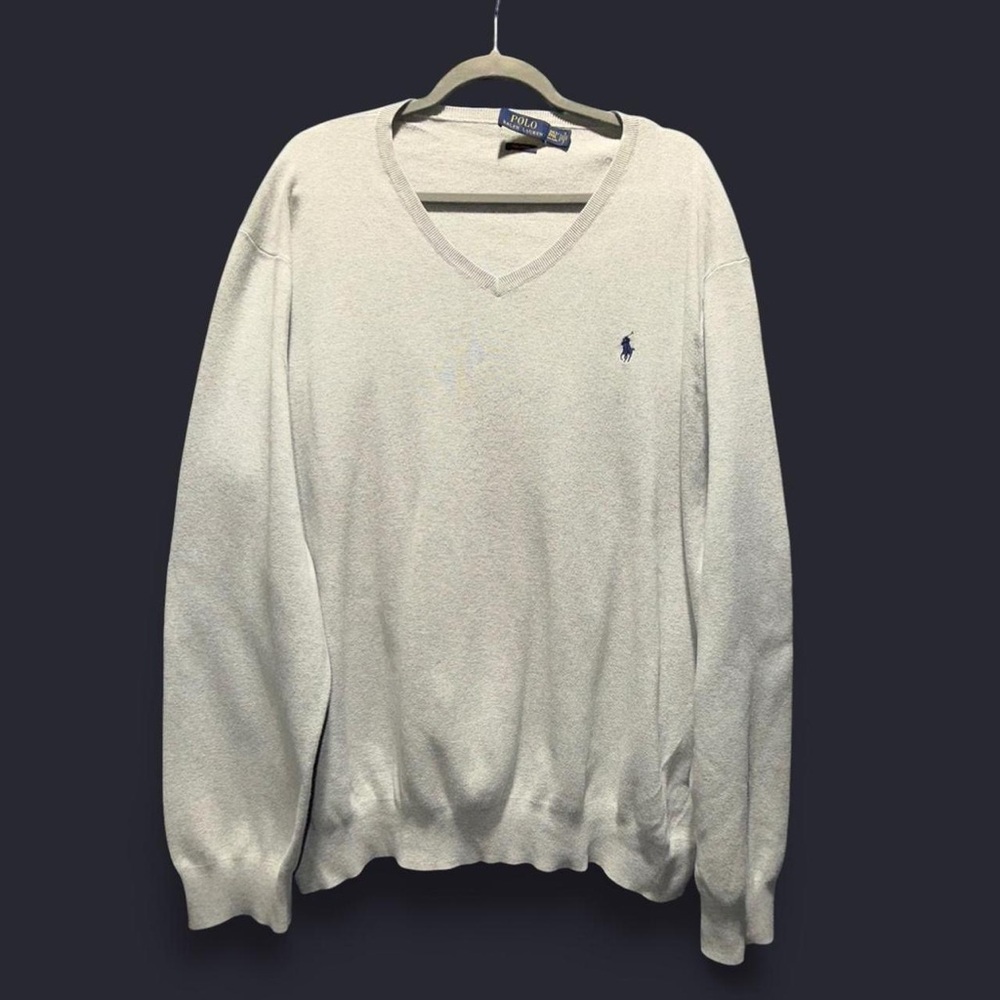 Polo by Ralph Lauren Men's Off-White V-Neck Sweater
